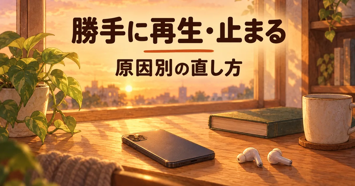 オーディブルが勝手に再生・画面を消すと止まる原因と直し方