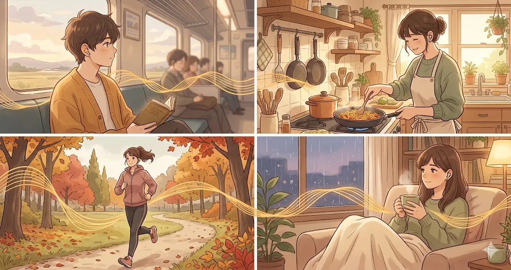 Audibleのながら聴き活用シーン15選 — 通勤・家事・運動で読書時間を作る