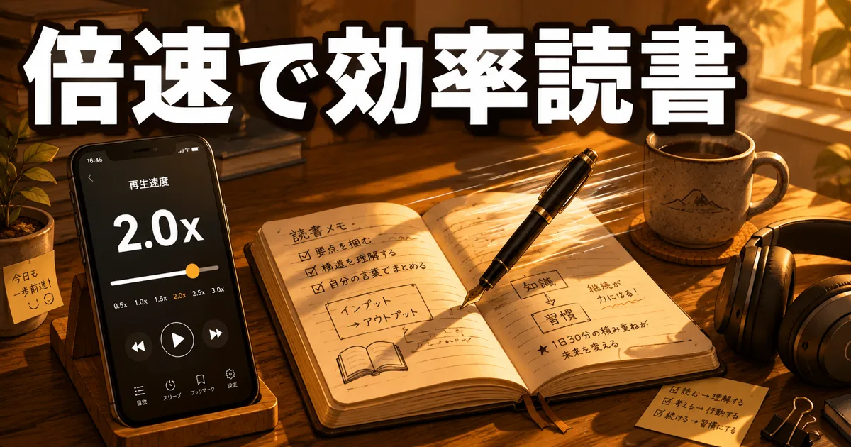 Audibleの倍速設定ガイド｜速度の変え方とおすすめ速度
